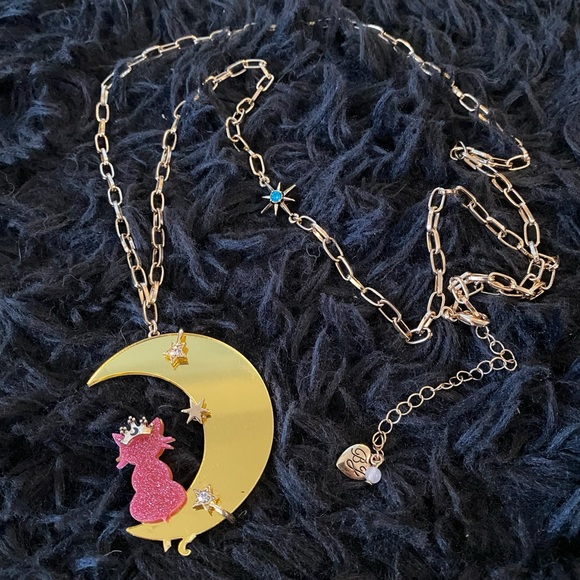 BETSEY JOHNSON Cat Moon Pendant Necklace NEW - Picture 4 of 5